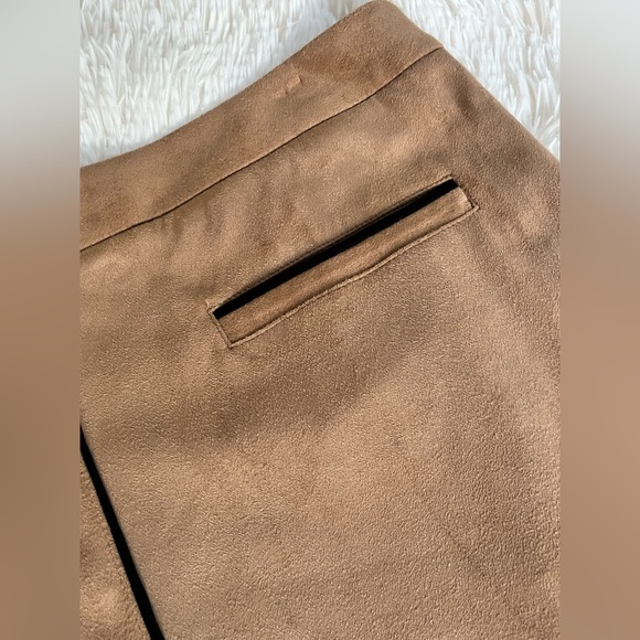 J McLaughlin Tan Skirt Sonya Faux Suede Pencil Midi Skirt Tan Size 12 - Picture 3 of 15